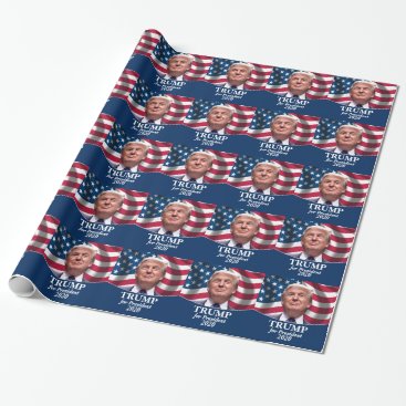 Donald Trump 2020 - American Flag waving Wrapping Paper Donald Trump 2020 - American Flag waving Wrapping Paper