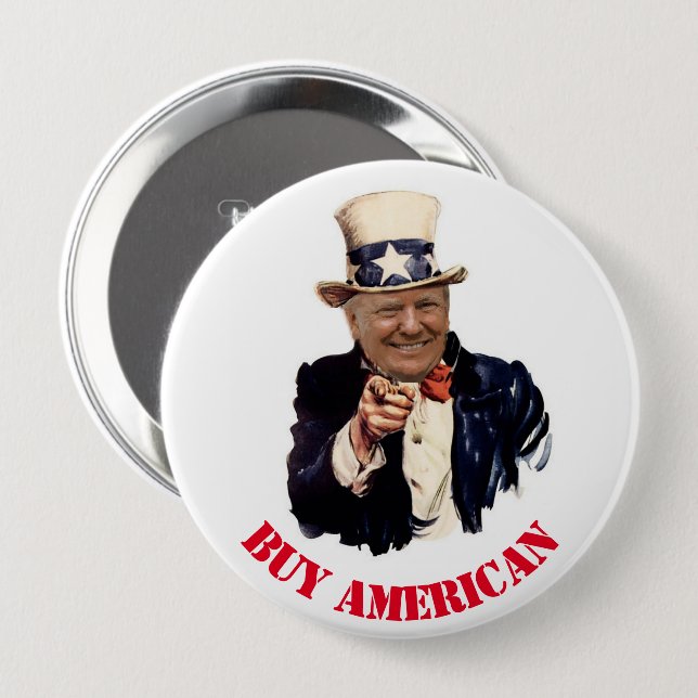 DONALD TRUMP 2020 BUY AMERICAN BUTTON (Front & Back)