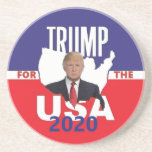 Donald TRUMP 2020 Coaster<br><div class="desc">"President Donald Trump" "Vice President Mike Pence" "Warner Warren Booker Sanders Harris" 2016 2020 "Fake News" Republican "Steve Bannon Conservative" Boulder</div>