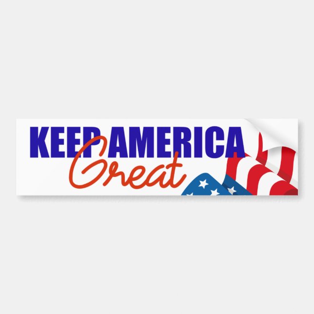 DONALD TRUMP 2020 KEEP AMERICA GREAT FLAG BUMPER STICKER (Front)