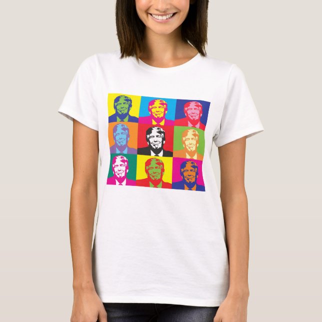 Donald trump 2020 president pop art cartoon funny T-Shirt (Front)