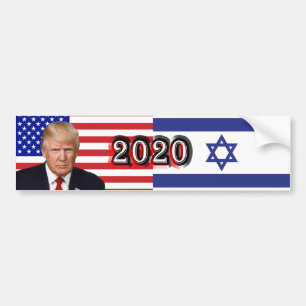 Donald Trump 2020 - U.S./Israel Flags Bumper Sticker