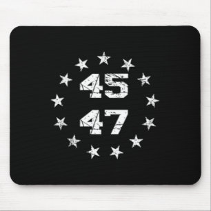 Donald Trump 2024 45 47 American Flag 4th Of July  Mouse Pad