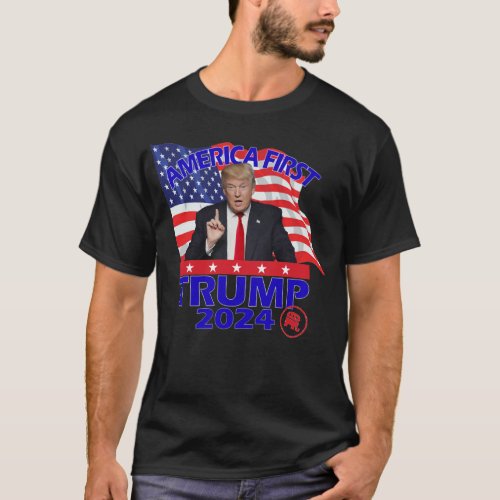 Donald Trump 2024 America First T_Shirt