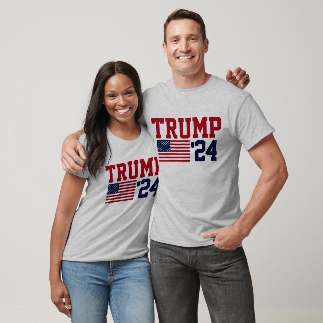 Donald Trump 2024 American Flag T-Shirt (Unisex)