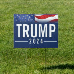 Donald Trump 2024 Bold Waving Flag Yard Sign