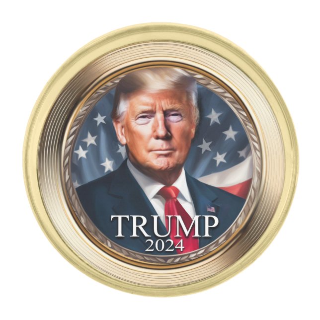 Donald Trump 2024 Campaign Collectible Lapel Pin (Front)