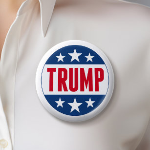 Donald Trump 2024 Classic Star Red Blue Button