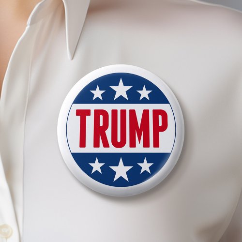Donald Trump 2024 Classic Star Red Blue Button