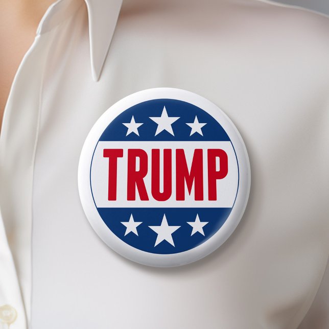 Donald Trump 2024 Classic Star Red Blue Button (Trump 2024 Button)