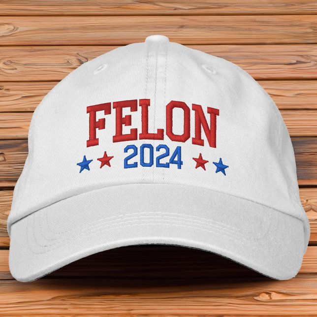 Donald Trump 2024 Convicted Felon  Embroidered Baseball Cap (Trump Convicted felon 2024 funny hat)