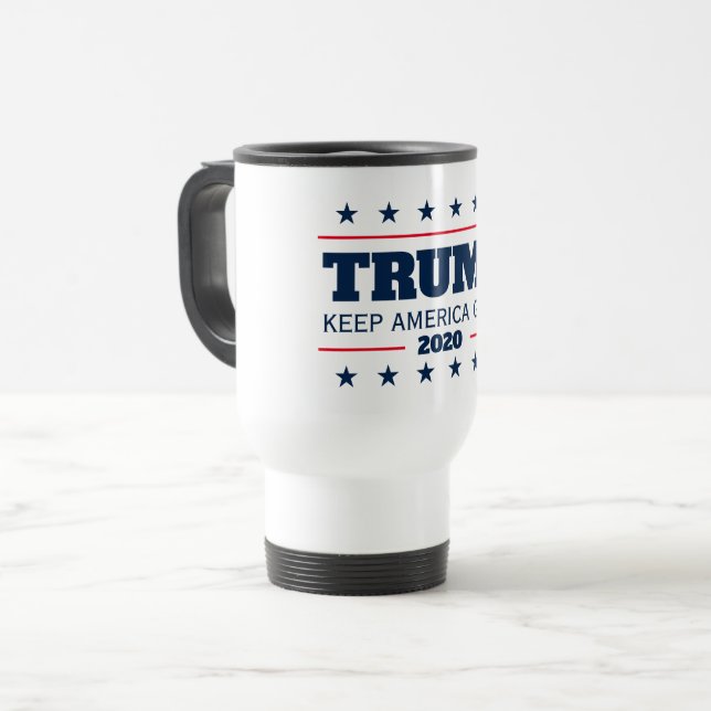 Donald Trump 2024 election Keep America Great Travel Mug (Front Left)