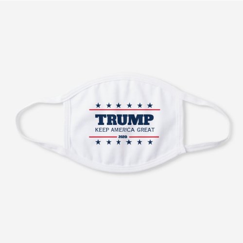 Donald Trump 2024 election Keep America Great White Cotton Face Mask