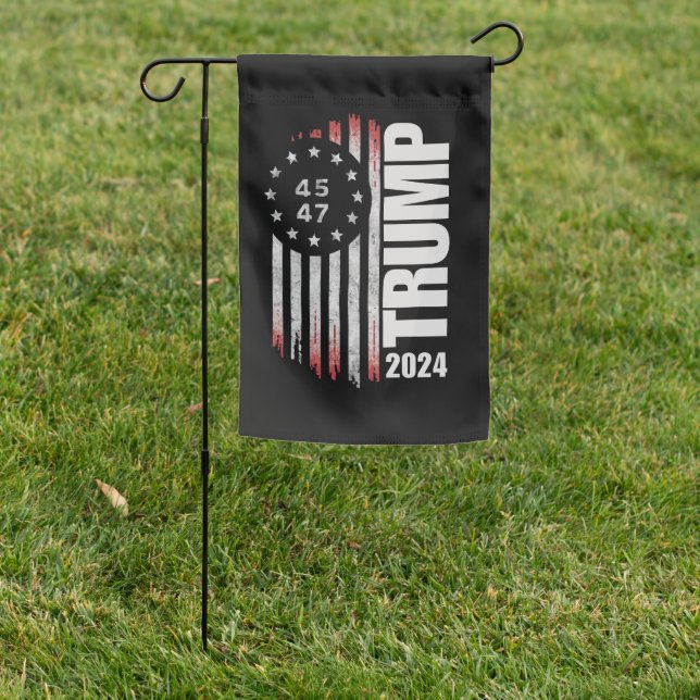 Donald Trump 2024 Election Vote 45 47 American  Garden Flag (In SItu)