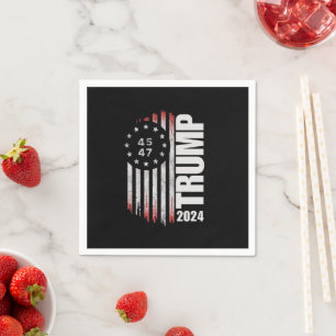 Donald Trump 2024 Election Vote 45 47 American  Napkins