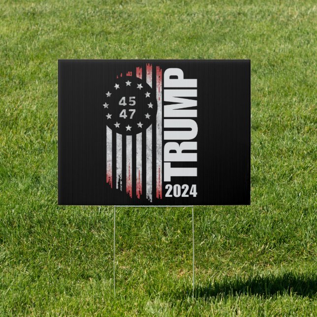 Donald Trump 2024 Election Vote 45 47 American  Sign (Insitu)