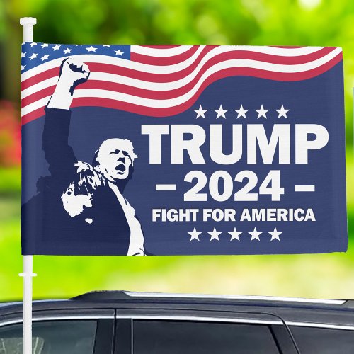 Donald Trump 2024 Fight For America Car Flag