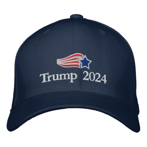 Donald Trump 2024 Flying Star Logo Embroidered Baseball Cap