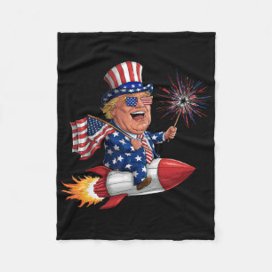 Donald Trump 2024 Happy 4th Of July Trump American Fleece Blanket