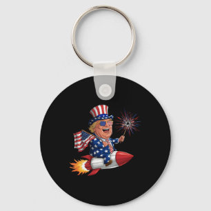 Donald Trump 2024 Happy 4th Of July Trump American Keychain