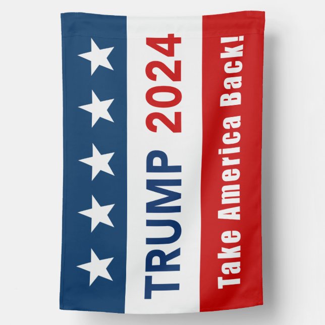 Donald Trump 2024 House Flag - Red, White & Blue (Back)