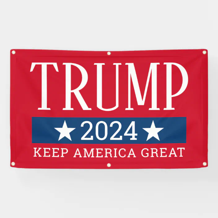 Non-Fabric Heavy-Duty Vinyl Single-Sided with Metal Grommets Trump 2024 13 oz Banner Non-Fabric Heavy-Duty Vinyl Single-Sided with Metal Grommets Trump 2024 13 oz Banner