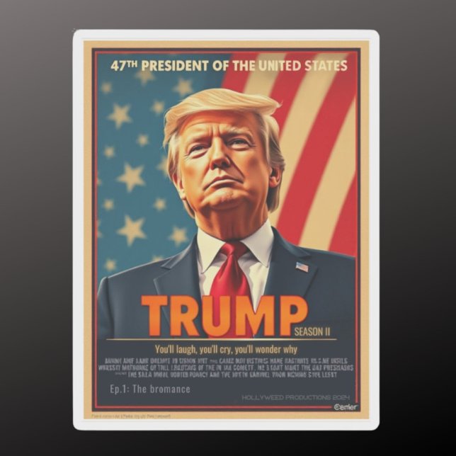 Donald Trump 2024 ironic fun series cover  Sticker (Creator Uploaded)