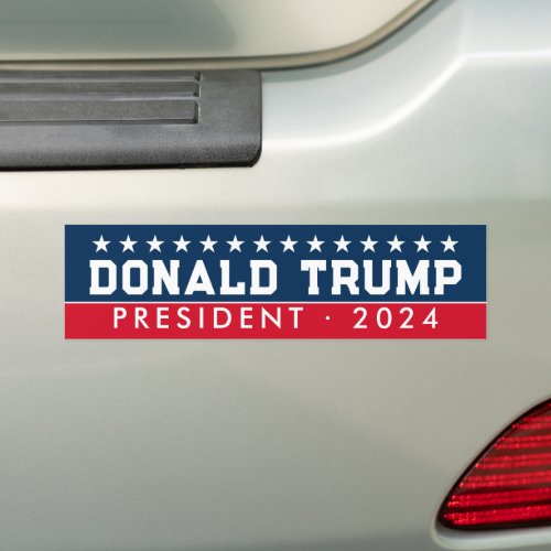 Donald Trump 2024 _ modern navy and red Bumper Sticker