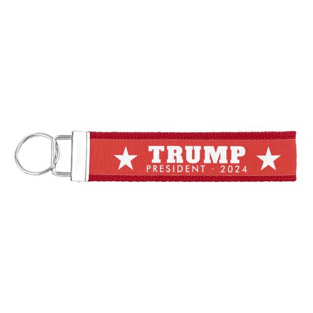 Donald Trump 2024 - modern stars and red Wrist Keychain (Keys on Left)