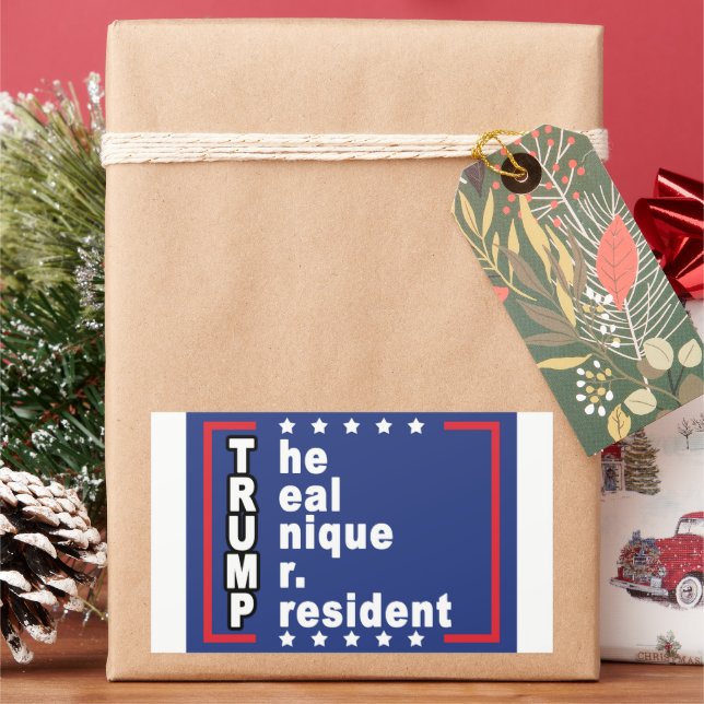Donald Trump 2024 Mr. President Rectangular Sticker (Holiday)