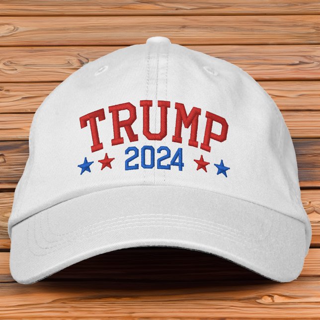 Donald Trump 2024 Patriotic Stars Embroidered Baseball Cap (Trump 2024 patriotic hat)