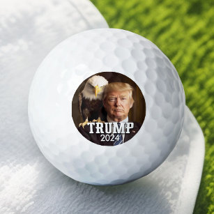 Donald Trump 2024 Photo - bald eagle on shoulder Golf Balls
