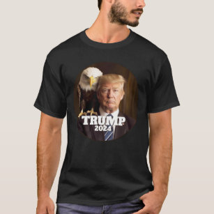 Donald Trump 2024 Photo - bald eagle on shoulder T-Shirt