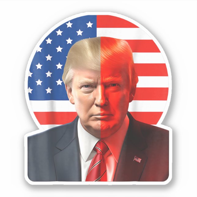 Donald Trump 2024 President Legend American Flag Sticker (Front)