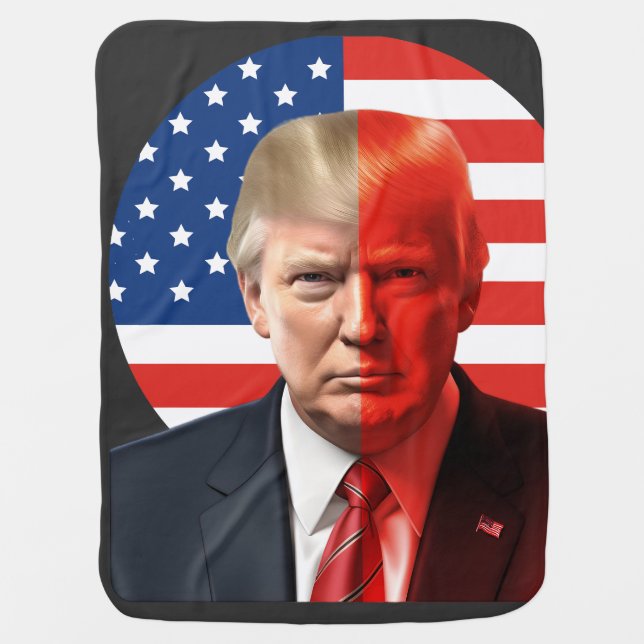 Donald Trump 2024 President Legend American Flag T Baby Blanket (Front)