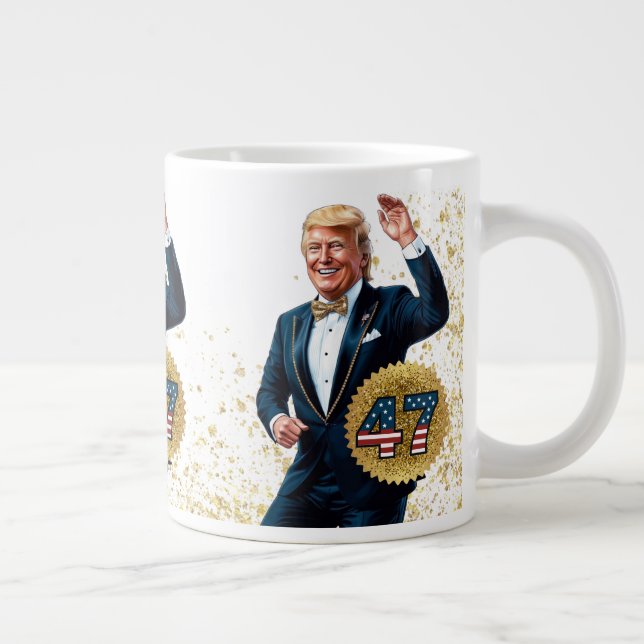 Donald Trump 2024 Presidential 47 Winner Giant Coffee Mug (Right)