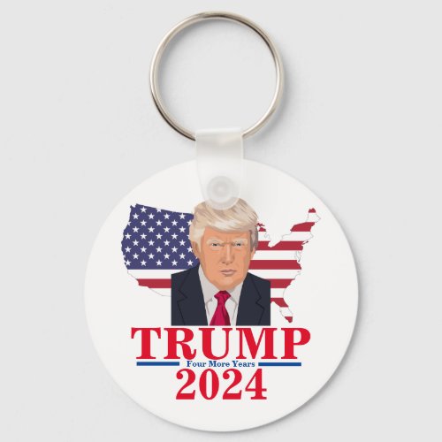 Donald Trump 2024 Presidential Cartoon US Map Keychain