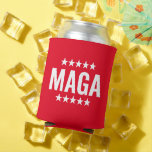 Donald Trump 2024 Red Stars MAGA Can Cooler