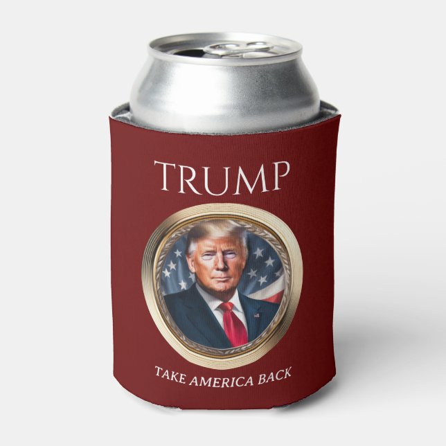Donald Trump 2024 Republican Red Collectible Can Cooler (Can Front)