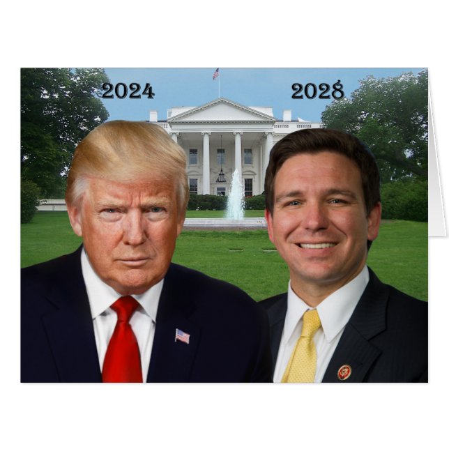 Donald Trump 2024 & Ron DeSantis 2028 Cards (Front Horizontal)