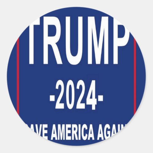 Donald Trump 2024 Save America Again Classic Round Sticker