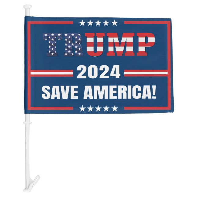Donald Trump 2024 Save  America  Car Flag (Front)