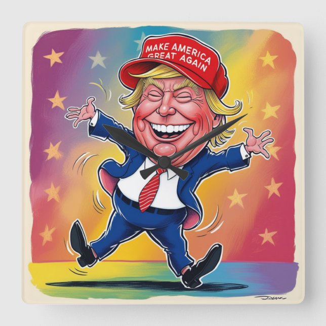 Donald Trump 2024 Square Wall Clock (Front)