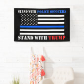 Donald Trump 2024 Stand with Police Officers Banner (Insitu)