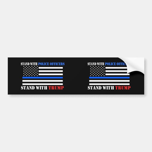 Donald Trump 2024 Stand with Police Officers Bumper Sticker (Front)