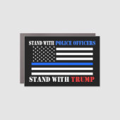 Donald Trump 2024 Stand with Police Officers Car Magnet (Front)