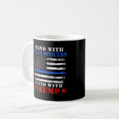 Donald Trump 2024 Stand with Police Officers Coffee Mug (Front Left)