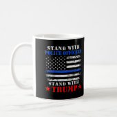Donald Trump 2024 Stand with Police Officers Coffee Mug (Left)