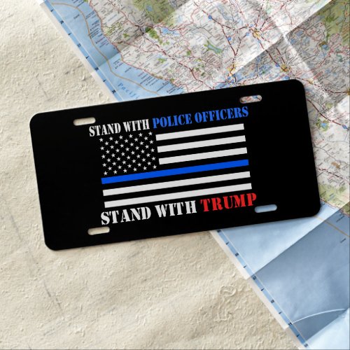 Donald Trump 2024 Stand with Police Officers License Plate