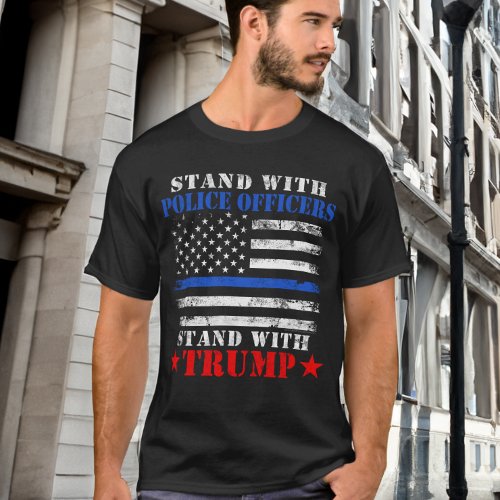 Donald Trump 2024 Stand with Police Officers T_Shirt